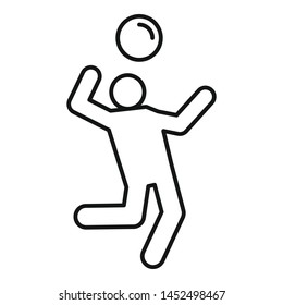 Volleyball player atack icon. Outline volleyball player atack vector icon for web design isolated on white background