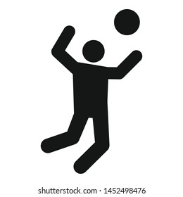 Volleyball player atack icon. Simple illustration of volleyball player atack vector icon for web design isolated on white background