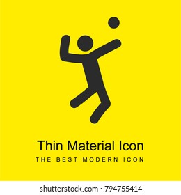 Volleyball Player bright yellow material minimal icon or logo design