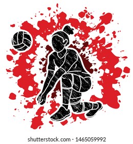 Volleyball player cartoon graphic vector