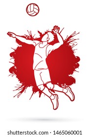 Volleyball player cartoon graphic vector
