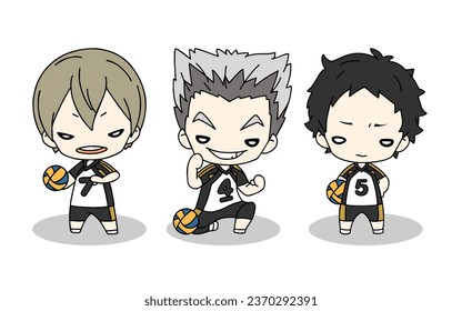 volleyball player chibi character ilustration