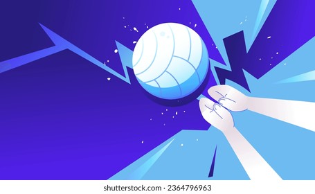 Volleyball player hands setting ball on abstract background. The sports competitions.