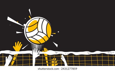 Volleyball player hands setting ball on abstract background. The sport concept.