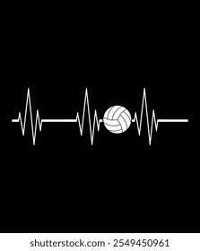 Volleyball Player Heartbeat Art File.