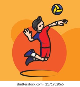 Volleyballspielersymbol bei hartem Schlag