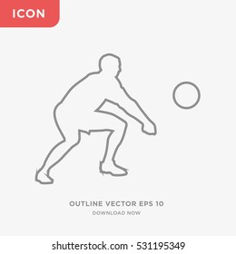 Volleyball player icon illustration isolated vector sign symbol