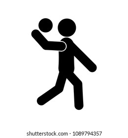 Volleyball player icon, isolated on white background