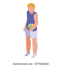 Volleyball player icon. Isometric of Volleyball player vector icon for web design isolated on white background