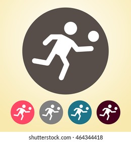 Volleyball Player Icon in round shape.