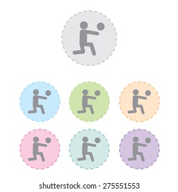 Volleyball player icon set. Vector illustration