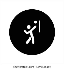 Volleyball player icon. Silhouette of an athlete icon. Sportsman element icon.