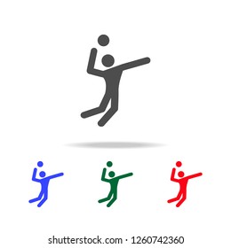 Volleyball player  icons. Elements of sport element in multi colored icons. Premium quality graphic design icon. Simple icon for websites, web design, mobile app, info graphics