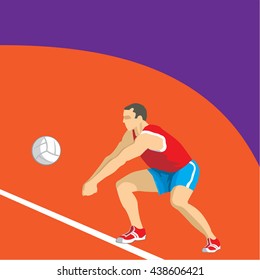 Volleyball Player Illustration, Athlete Icon Vector