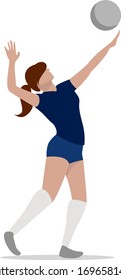 Volleyball player, illustration, vector on white background