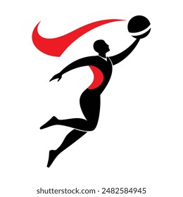 Volleyball Player Jumping Volleyball Player Action Logo Vector Illustration