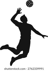 Volleyball Player Jumping Silhouette Icon