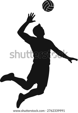 Volleyball Player Jumping Silhouette Icon
