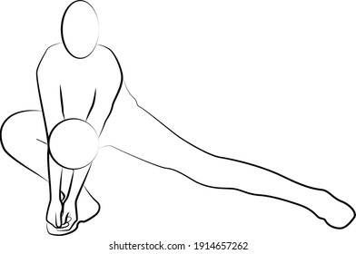 Volleyball player line icon of a sports set. Vector EPS 10