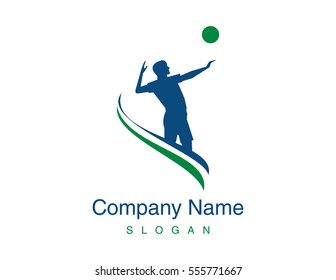 Volleyball player logo