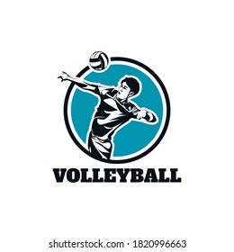 Volleyball Player Logo Template Design Vector