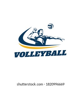 Volleyball Player Logo Template Design Vector