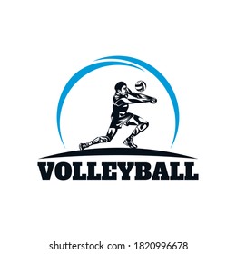 Volleyball Player Logo Template Design Vector