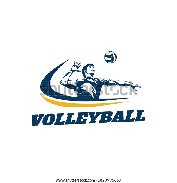 Volleyball Player Logo Template Design Vector Stock Vector (Royalty ...