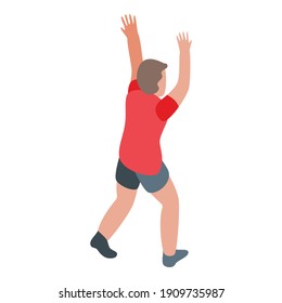 Volleyball player motion icon. Isometric of volleyball player motion vector icon for web design isolated on white background