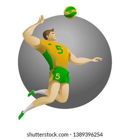 Volleyball player on the attack