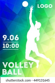 Volleyball Player On Beach. Poster.