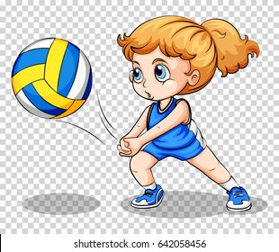 Volleyball player on transparent background illustration