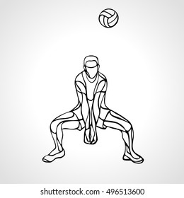 Volleyball player outline silhouette