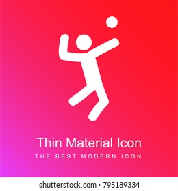 Volleyball Player red and pink gradient material white icon minimal design