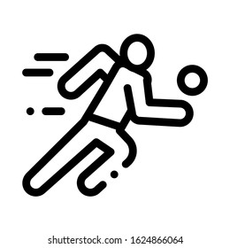 Volleyball Player in Run Icon Vector. Outline Volleyball Player in Run Sign. Isolated Contour Symbol Illustration