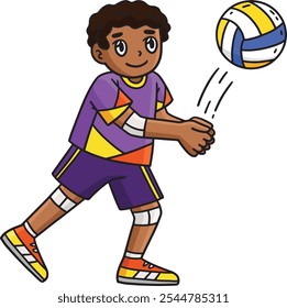 Volleyball Player sending the Ball Back Clipart