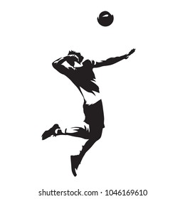 Volleyball Player Serving Ball Isolated Vector Stock Vector (Royalty ...