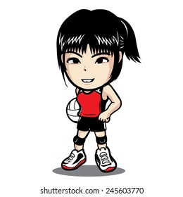 Volleyball player side stand 