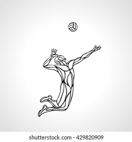 Volleyball player silhouette