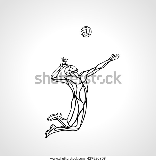 Volleyball Player Silhouette Stock Vector (Royalty Free) 429820909