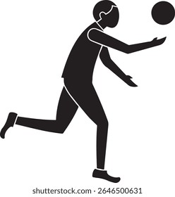 Volleyball  player silhouette design on white background 