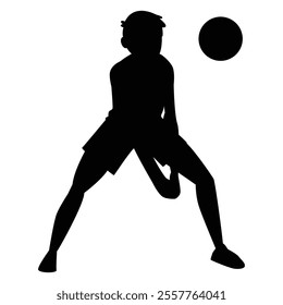 Volleyball Player Silhouette Icon for Sports and Athletic Themes