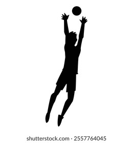 Volleyball Player Silhouette Icon for Sports and Athletic Themes