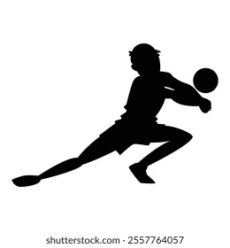 Volleyball Player Silhouette Icon for Sports and Athletic Themes