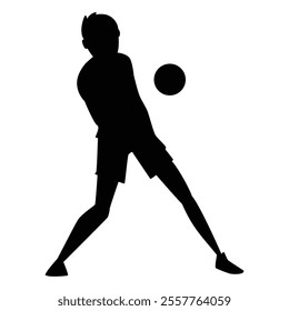 Volleyball Player Silhouette Icon for Sports and Athletic Themes