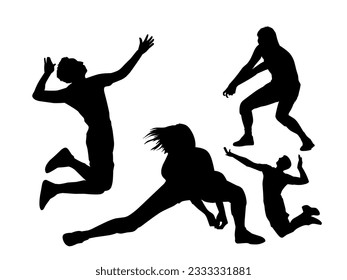 Volleyball player silhouette illustration vector 