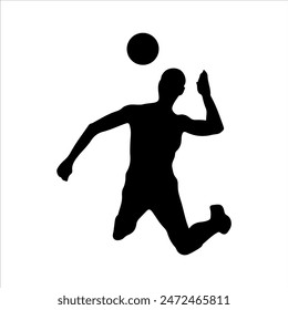 Volleyball player silhouette isolated on white background. Volleyball player icon vector illustration design.