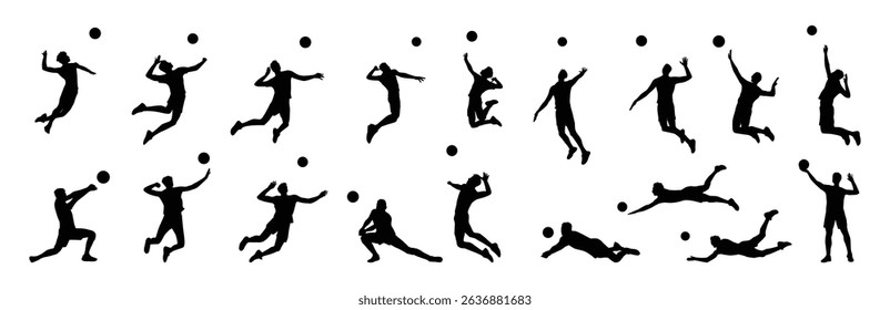 Volleyball player silhouette man volleyball player silhouette