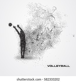 Volleyball Player Of A Silhouette From Particle.