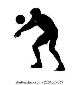 volleyball player silhouette vector design illustrator